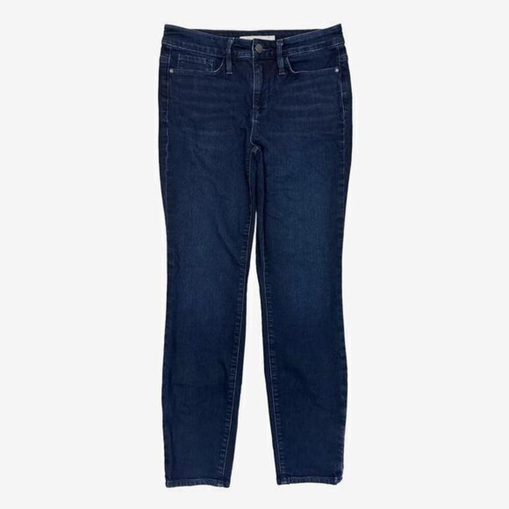 Athleta Sculptek Skinny Jeans Size 8 Overdye Wash Dark Blue Comfy Athleisure